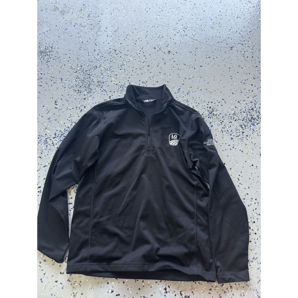 North Face Sweater Mens Medium Long Sleeve‎ 1/4 Zip Outdoors Black Logo Used